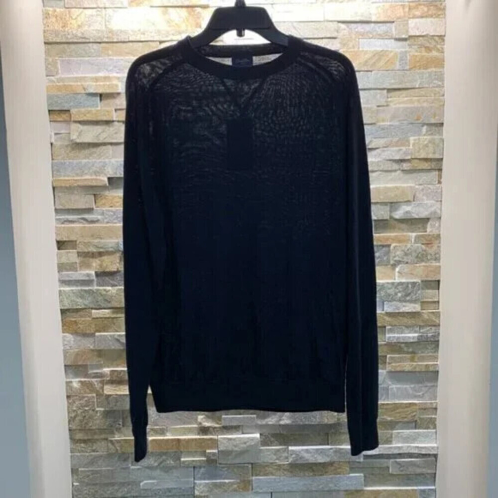 Good Man Brand Merino Wool Classic Knit Crew Neck Slim Fit Sweater In Navy $250